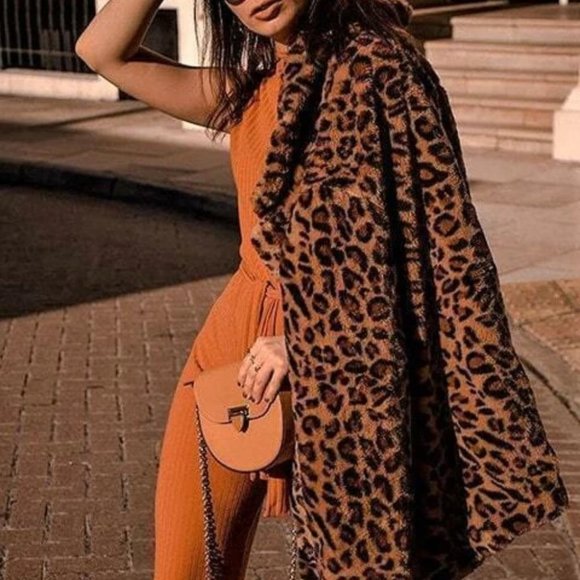 Glamour Girl Leopard Print Faux Fur Teddy Coat - Picture 11 of 14